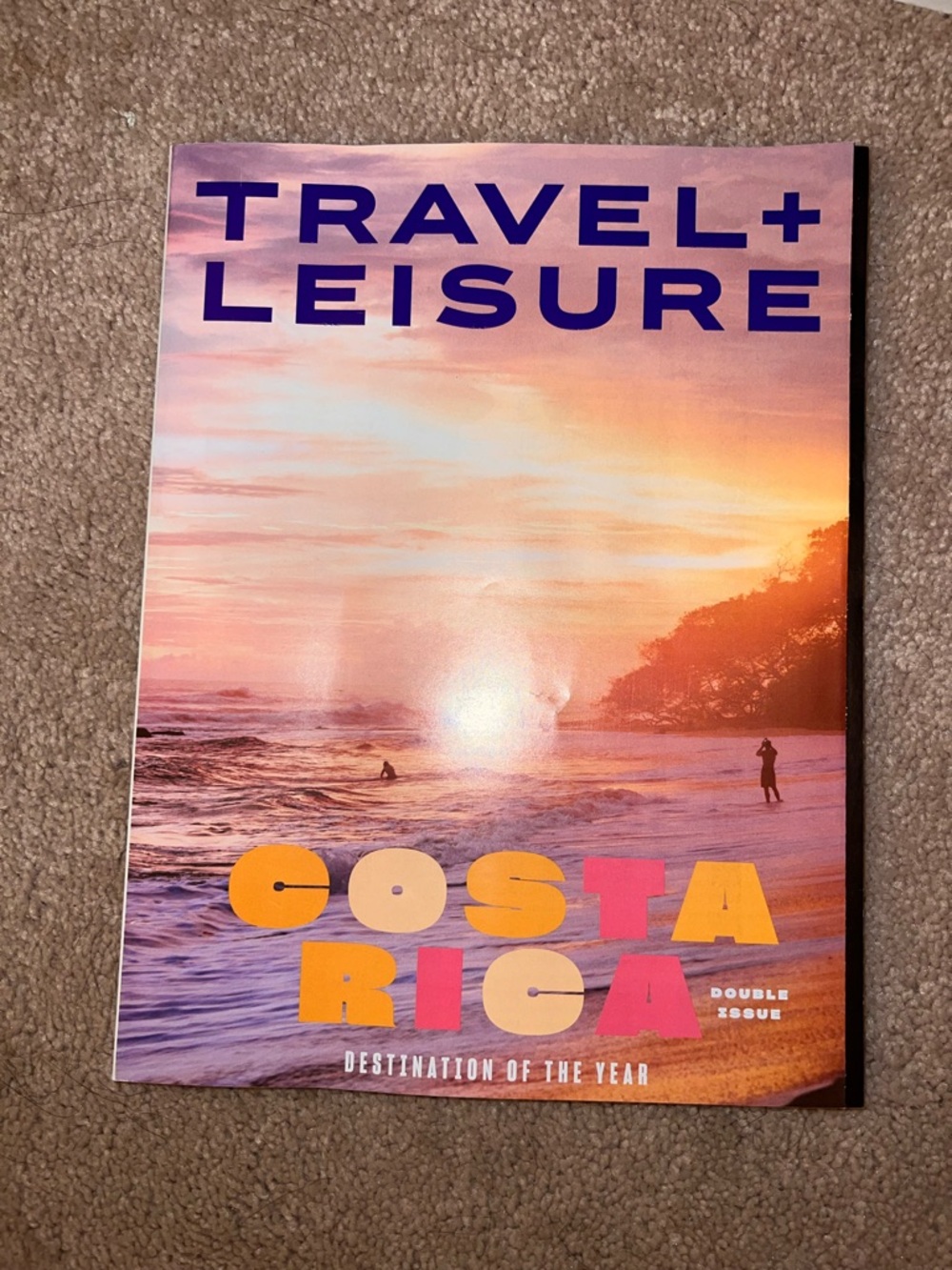 Travel + Leisure Costa Rica Magazine - Pink and Orange adventure coffee table